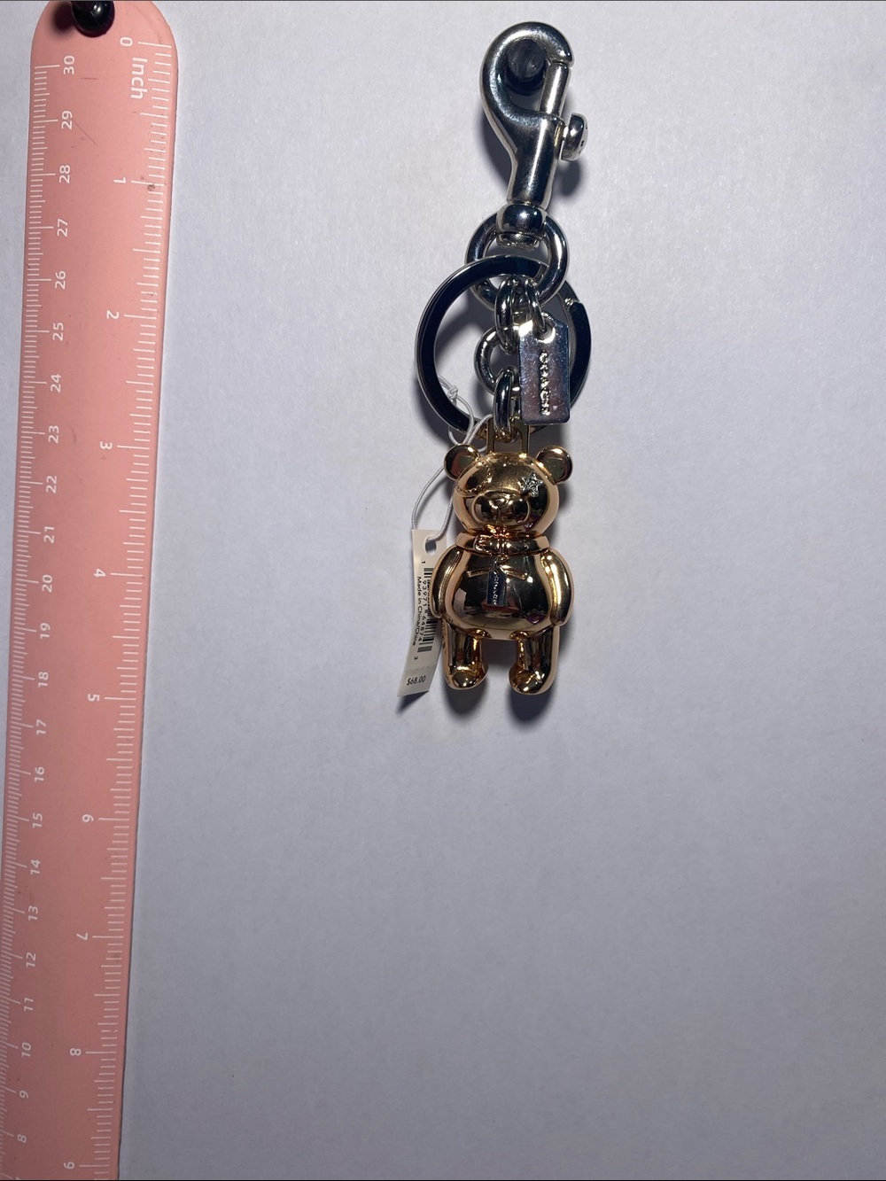 Coach Rose Gold Bear Keychain